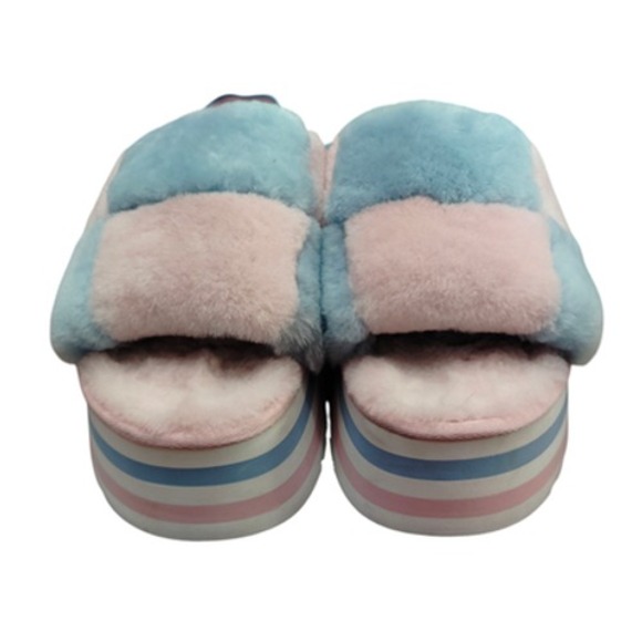 UGG Disco Checker Slide Shoes Women's Size 11 Platform Fuzzy Sandals Slippers‎ - Picture 5 of 8